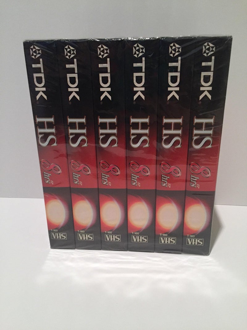 أشرطة VHS بجودة ممتازة من TDK، 8 ساعات (عبوة 6) 